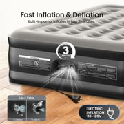 Ophanie Queen Air Mattress, 18-Inch Elevated Inflatable Bed with Built-in Pump, Puncture-Resistant, Quick Inflation/Deflation, Portable for camping & Guests, Black
