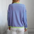 thumbnail image 4 of Utoimkio Fall Sweaters for Women V Neck Striped Cute Winter Pullover Sweaters for Women, 4 of 8