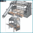 thumbnail image 5 of Twin Over Twin Pine Wood & MDF Bunk Bed with Storage Staircase, Desk & Slide – Gray, No Box Spring Needed, 5 of 19