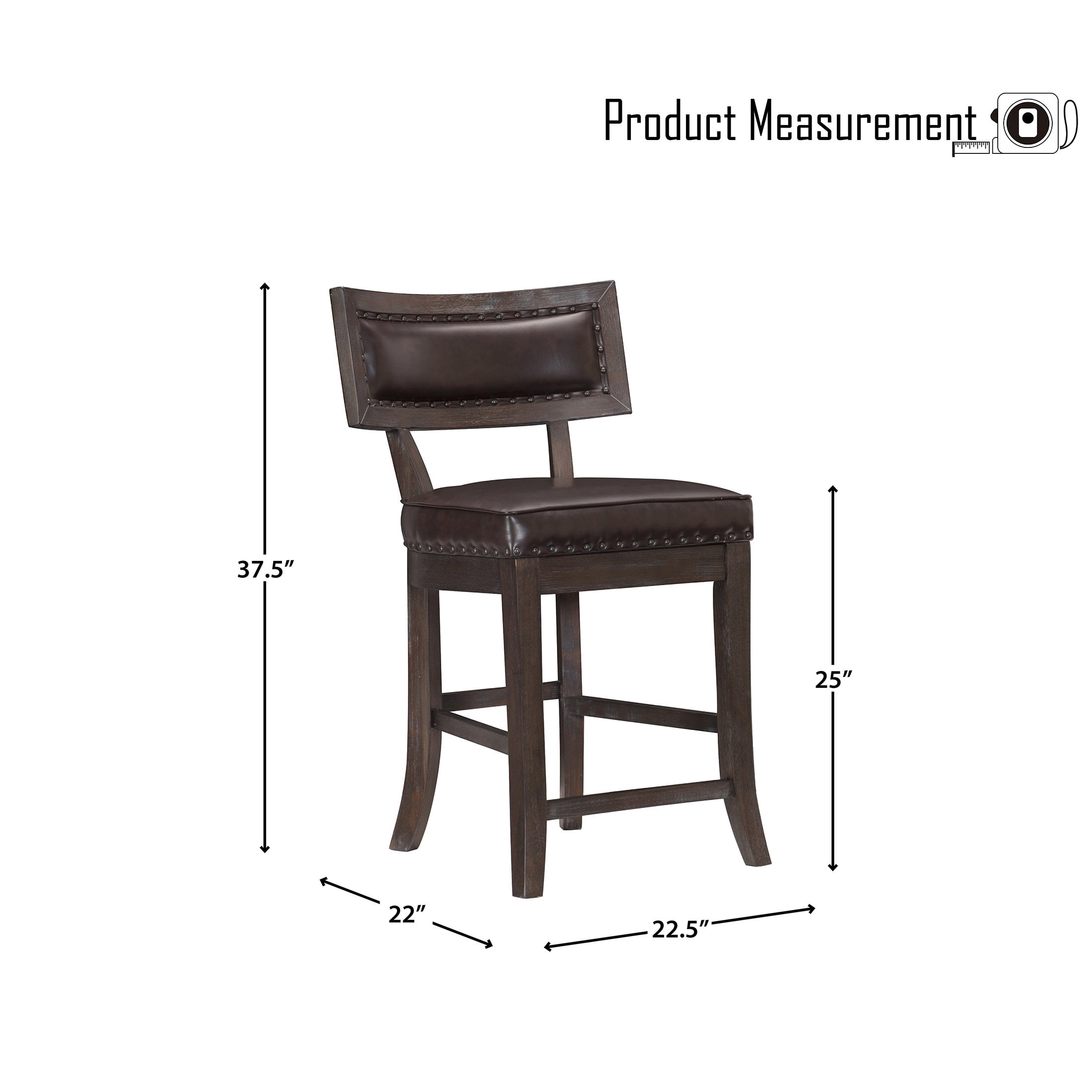 OakvillePark Tryon Counter Height Barstool (Set of 2), Espresso