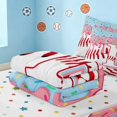 thumbnail image 5 of Manfei Kawaii Baseball Zipper Full Size Comforter Sets with Fitted Sheet and 2 Pillowcases, Girls Monogrammed P Zipper Bedding Set, Pink Light Blue P, 5 of 7