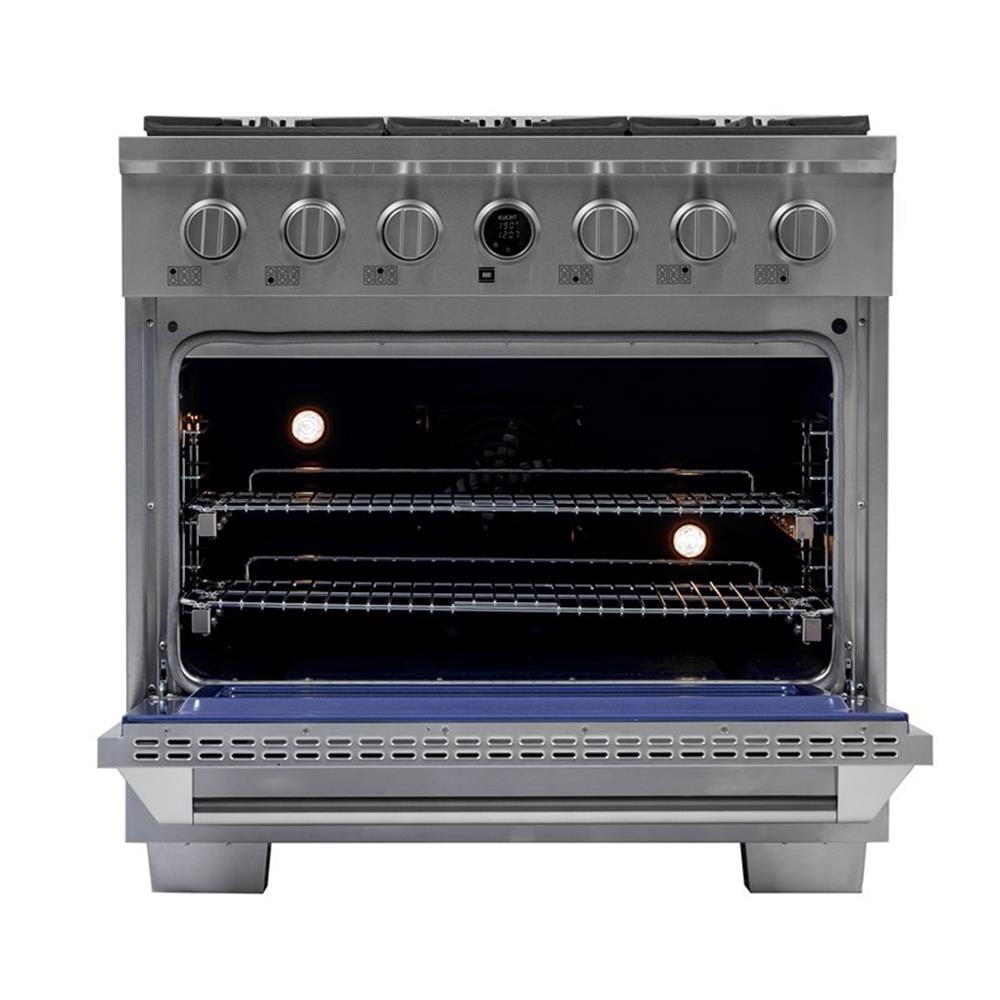 Pemberly Row 36" 5.2 cu. ft. 6 Burners Dual Fuel Range for Natural Gas in Steel