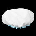 thumbnail image 4 of Gorro de ducha impermeable de doble capa para adultos, gorro de baño elástico grueso para mujer, gorro grande, 4 of 10