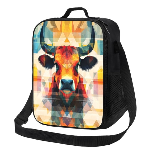 Highland Cow Lunch Bag Reusable Lunch Box Insulated Tote Bag with Adjustable Shoulder Strap