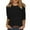 Black, variant on DENGDENG Womens 3/4 Sleeve Tops Plus Size 3X Cotton Boat Neck Casual T Shirts Cute Elbow Sleeve Summer Shirts Work Three Quarter Length Tunic Tops Fashion 2025 Dressy Pullover Top White L