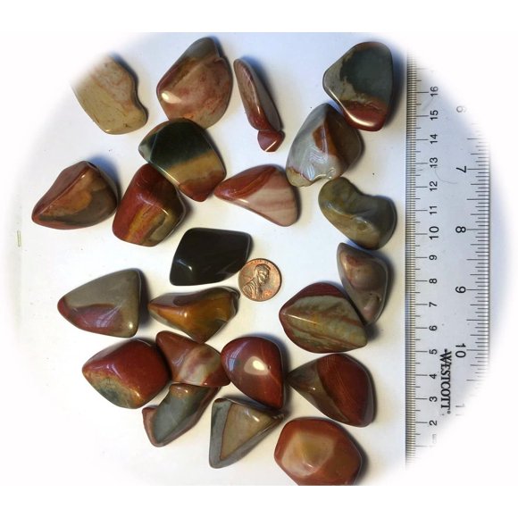 New 1lb Tumbled Polychrome Desert Jasper Polished Stone Crystals Bulk WH-186SA
