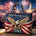 thumbnail image 5 of Luckky 250th Anniversary Tote Bag,1776-2026 Patriotic Quilted Shoulder Bag, 5 of 6