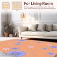 thumbnail image 2 of ODIKA 4'x6' Machine Washable Non-Slip Area Rug, Pastel Garden Trellis with Stylized Blossoms and Interlocking Vines High Traffic Rug with Pad, Orange, 447282, 2 of 8