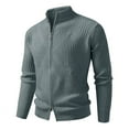 thumbnail image 2 of RongHuan Big and Tall Sweater for Men Full Zip Cardigan Outwear Casual Stand Collar Jacket Spring Long Sleeve Tops, 2 of 3