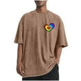 thumbnail image 2 of EchfiProm Graphic Tees for Men Short Sleeve Shirts Summer Cotton Graphic Coffee Adults Tops Heart 4XL, 2 of 5