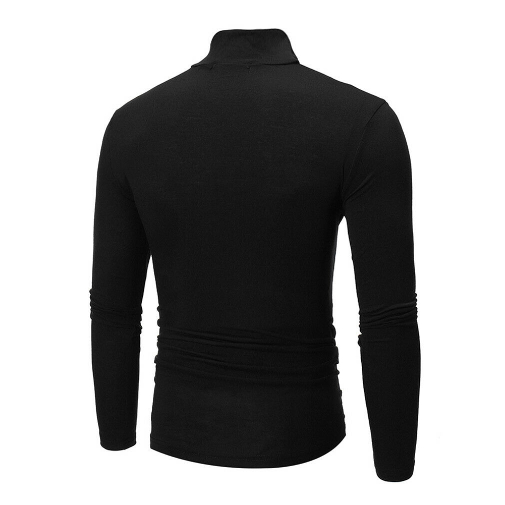 Fashion Mens Roll Turtle Neck Pullover Knitted Jumper Tops Sweater Black Size XL - image 4 of 4