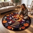 thumbnail image 7 of Halloween 3D Illusion Round Area Rug Ghost Pumpkin Spooky Vortex Non-Slip Floor Mat for Living Room Bedroom Festive Party Home Decoration Haunted Theme, 7 of 7