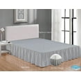 thumbnail image 3 of Ruffled Bed Skirt with Split Corners - Microfiber Bedskirt - Dust Ruffle - Light Grey, Cal-King - 18 Inch Drop, 3 of 5