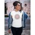 thumbnail image 2 of Cute Grey & Pink Floral Mandala T-Shirt Women -Image by Shutterstock, Female Medium, 2 of 4