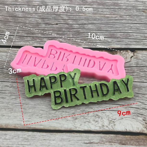 Molde de silicona 3d con letras de feliz cumpleaños y números para gelatina de hielo, molde de Chocolate, herramienta de decoración de pasteles de cumpleaños, horno de vapor disponible A3305