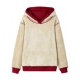 thumbnail image 4 of LUXUR Chandail pour Femmes à Manches Longues, Chandails à Capuchon en Molleton Sherpa Doublé, Chandail Décontracté, Chandails à Capuchon Unis, Rouge m, 4 of 6
