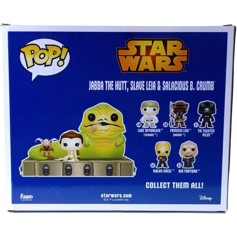 Funko Pop! Star Wars Jabba The Hutt, Slave Leia & Salacious B. Crumb - Moça do Pop - Funko Pop é aqui