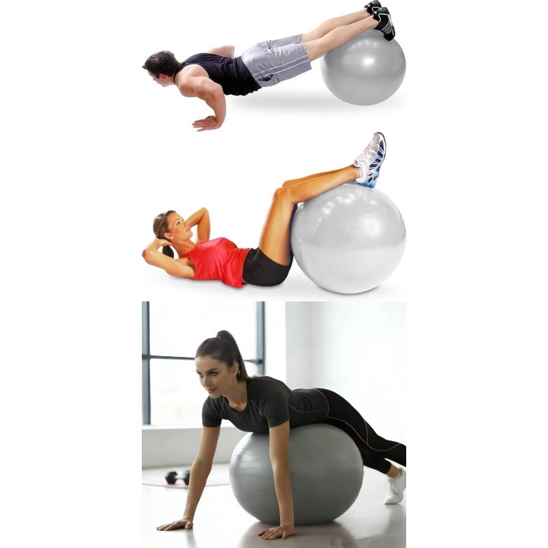 Large Pilates Exercise Ball with Air Pump - Multiple Sizes, PVC Fitness Ball, Polo Toy, Office Chair Alternative, Improves Core Stability And Flexibility