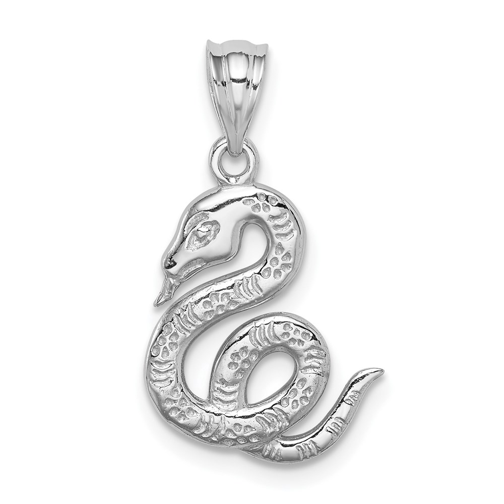 Pendant Animal 14K White Gold Polished Snake Charm Pendant Walmart