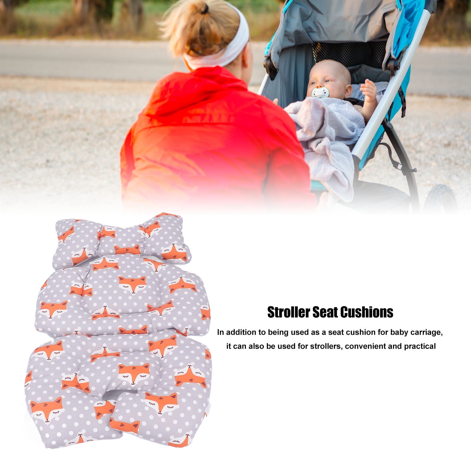 BIMZUC Baby Carriage Cushion Body Support Reduce Fatigue Washable Stroller Seat Pad Type 1