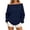 Navy, variant on Women’s Off Shoulder Hooded Sweatshirt Long Sleeve Pullover With Pocket,Sizes S-2XL