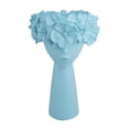 thumbnail image 1 of Jarrón de resina Acituna, maceta con forma de retrato, jarrones florales decorativos de mesa modernos Azul, 1 of 9