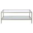 thumbnail image 2 of 45" Silver Glass Rectangular Coffee Table With Shelf, 2 of 3
