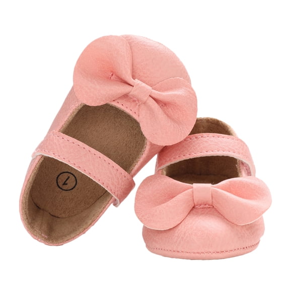 WORGEOUS Newborn White Shoes Bow Baby Learning Comfortable