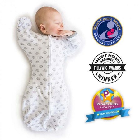 UPC: 0817606023759 | SwaddleDesigns SwaddleDesigns Transitional Swaddle Sack with Arms Up Half-Length Sleeves and Mitten Cuffs Better Sleep for Baby Boy & Baby Girl Tiny Hedgehog Soft Black Small 0-3 Mo 6-14 lbs