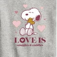 thumbnail image 3 of Peanuts - Love Is Snuggles And Cuddles  - Toddler And Youth Crewneck Fleece Sweatshirt, 3 of 6