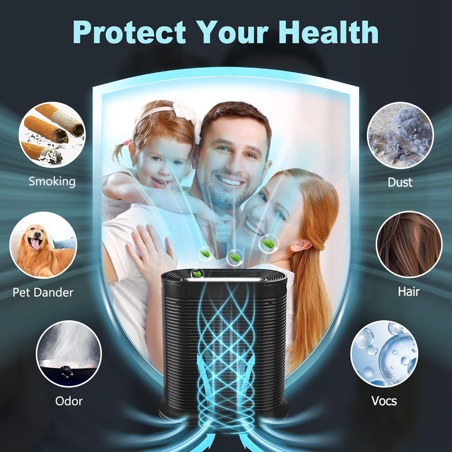 HPA300 HEPA Filter Replacement for Honeywell HPA300 Series Air Purifiers HPA300, HPA300VP, HPA304 HPA3300, Replace HRF-R3 (6 Ture HEPA R Replacement Filters + 8 Activated Carbon Pre-Filter)