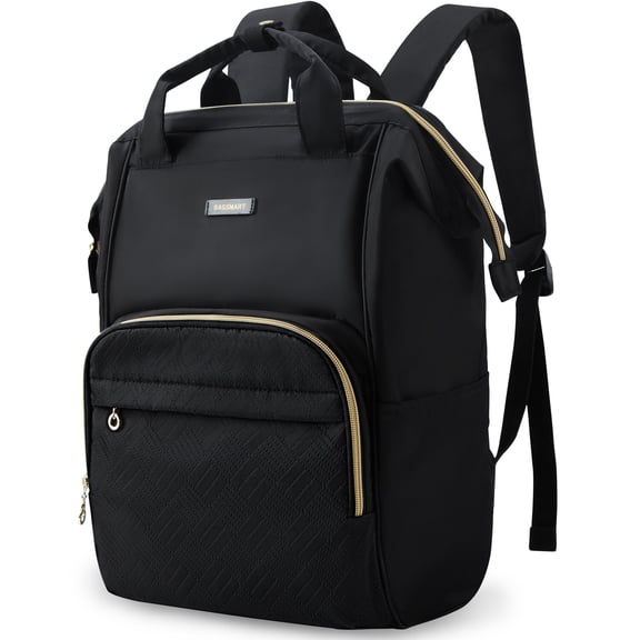 BAGSMART 17" Laptop Backpack for Unisex Adults, College Bookbag Business Computer Casual Daypack for Work Trip Commuter, Black