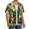 thumbnail image 2 of JUNZAN patrick’s day gnomes Print Mens Casual Button Down Shirts Short Sleeve-Medium, 2 of 5