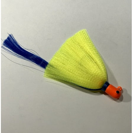 UPC: 0896932000160 | R&R Tackle 1 Oz. Flarehawk Jig Chartreuse Blue Fishing Lure