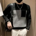 thumbnail image 2 of Jersey de punto negro con bolsillos para hombre, jersey de manga larga, estilo coreano, reseñas de ropa, jerseys de punto con cable originales de alta calidad para hombre, 2 of 5