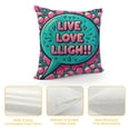 thumbnail image 4 of Live Laugh Love Throw Pillow Cushion Cover, Pop Art Comic Book Style Halftone Dots Backdrop Retro Speech Balloon Text, Decorative Rectangle Accent Pillow Case,, 4 of 5