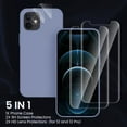 thumbnail image 3 of [5 in 1] Designed for iPhone 12 Case, for iPhone 12 Pro Case, with 2 Screen Protectors + 2 Camera Lens Protectors, Shockproof Silicone Case with Microfiber Lining, Lavender Gray, 3 of 11