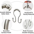 thumbnail image 2 of 12 Pcs Shower Curtain Hooks, Shower Curtain Rings Rust Proof Balanced Glide Double Shower Curtain Ho, 2 of 5