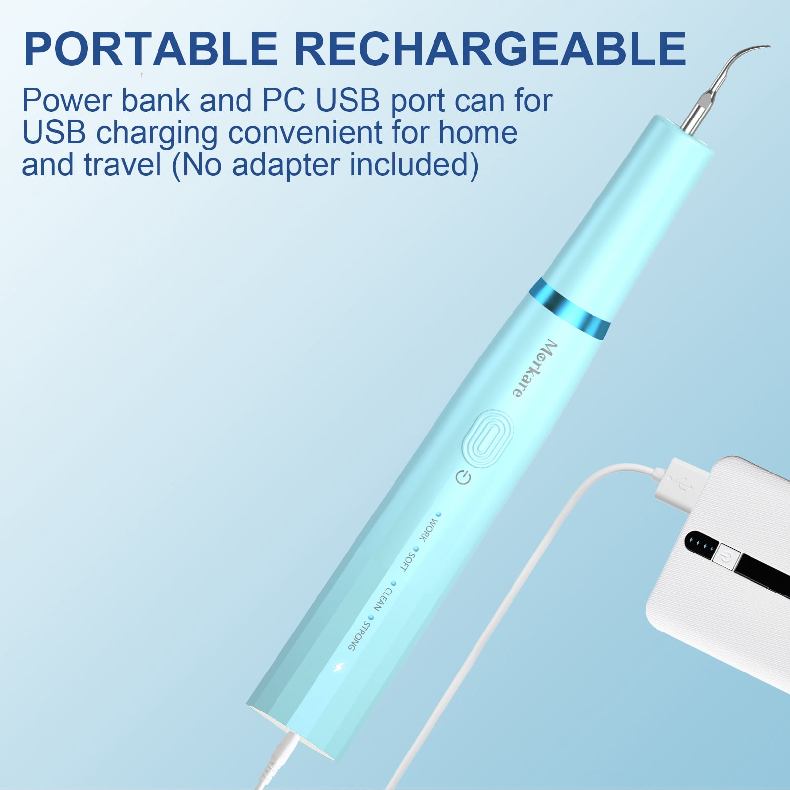 Morkare Plaque Remover for Teeth, Tartar Remover with 3 Modes & 4 Heads, Professional Teeth Cleaner for Home Use