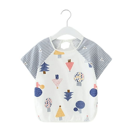 

Wanwan Spring Fall Baby Kid Infant Waterproof Short Sleeve Bib Printed Apron Smock