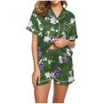 thumbnail image 1 of Rbaofujie Chemise de Nuit Femme Décontractée Imprimée Col Rabattu Blouse à Manches Courtes Mode Short Pyjama Ensemble Nuisettes pour Femmes, 1 of 5