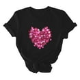 thumbnail image 5 of Otvok Womens Tops Casual Round Neck Short-Sleeve Valentine's Day Printed T-shirt, 5 of 6
