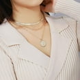 thumbnail image 4 of Turandoss 14K Gold Plated Coin Pendant Necklaces for Women Dainty Coin Pedant Medallion Chunky Stack Necklace Snake Chain Choker Necklace Gold Coin Jewelry Set for Women Her, 4 of 7