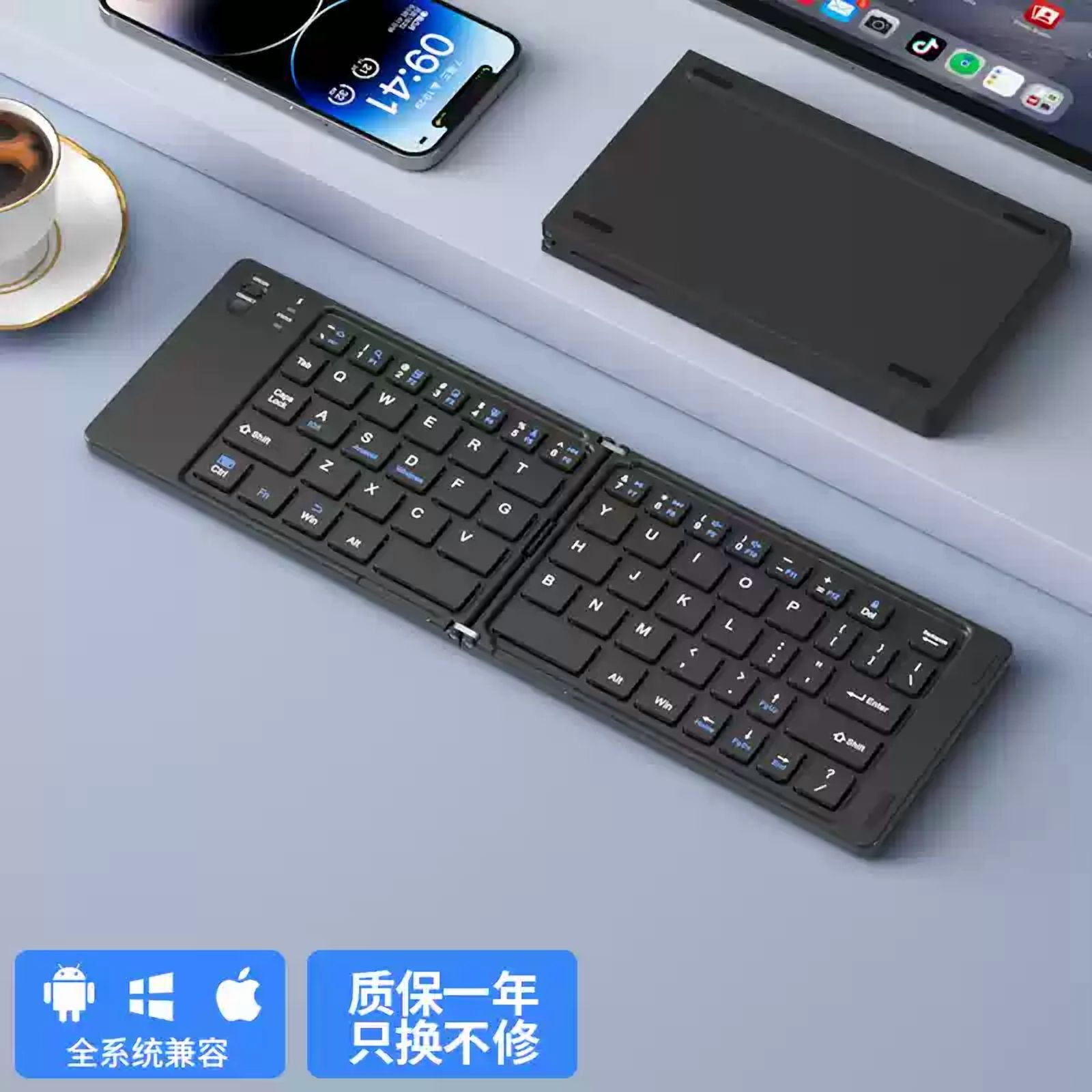 Bow Wireless Bluetooth Foldable Keyboard Ipad Tablet Phone Notebook Universal Home Work Portable Pocket Keypad For Business Trip