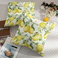 thumbnail image 6 of Summer Lemon Pillow Covers 16x16 Set of 2 Yellow Green Watercolor Fruits Floral Print Decorative Throw Pillows Outdoor Farmhouse Pillowcases Linen Cushion Case Decor for Home Sofa Couch Bed, 6 of 6