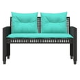 thumbnail image 3 of vidaXL 4 Piece Garden Sofa Set with Cushions Black Poly Rattan Glass, 3 of 5