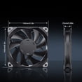 thumbnail image 4 of Ventilador con carcasa para PC, ventilador de refrigeración PWM de 4 pines, enfriador silencioso de CPU para refrigeración de carcasas de ordenador, 4 of 6