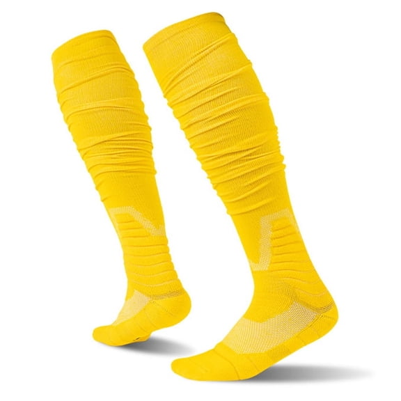 1 Pairs/2 Pairs Mens Scrunch Football Socks Long Socks Combed Cotton With Ankle Support Padded Knee High Socks