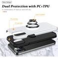 thumbnail image 6 of Shockproof Case for iPhone 14 Plus 6.7'', [Embedded Finger Ring]  Grade Phone Case Cover with Reinforced Metal Stand Kickstand [Support Magnetic Car Holder] for iPhone 14 Plus, Silver, 6 of 14