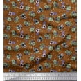 thumbnail image 1 of Soimoi Polyester Crepe Fabric Star,Leaves & Rose Floral Decor Fabric Printed Yard 52 Inch Wide, 1 of 3